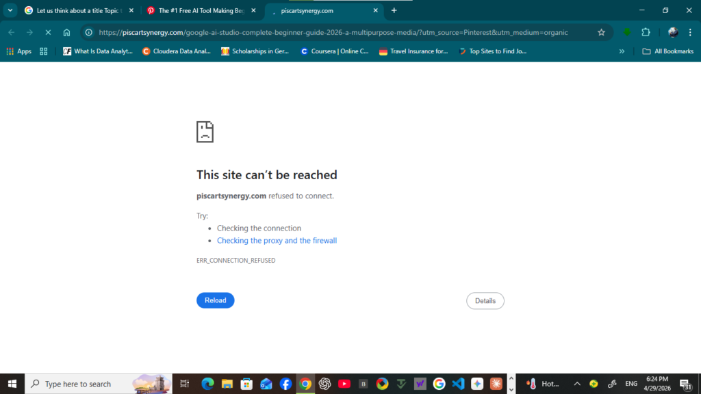 A web browser displaying an error page with the message "This site can